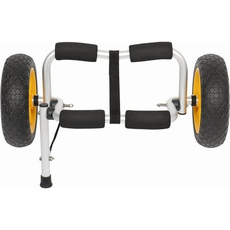 Kayak Car Foldable Aluminum Kayak Trailer with 10'' Solid Tires, Universal Kayaks Wheel Cart Dolly for Canoe, Paddle Board, Boat, Float Mats, Jon Boat