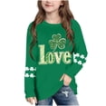 thumbnail image 1 of Blusas y camisas de manga larga con cuello redondo, moda del Día de San Patricio, blusa informal con estampado bonito de manga larga para niños y niñas., 1 of 5