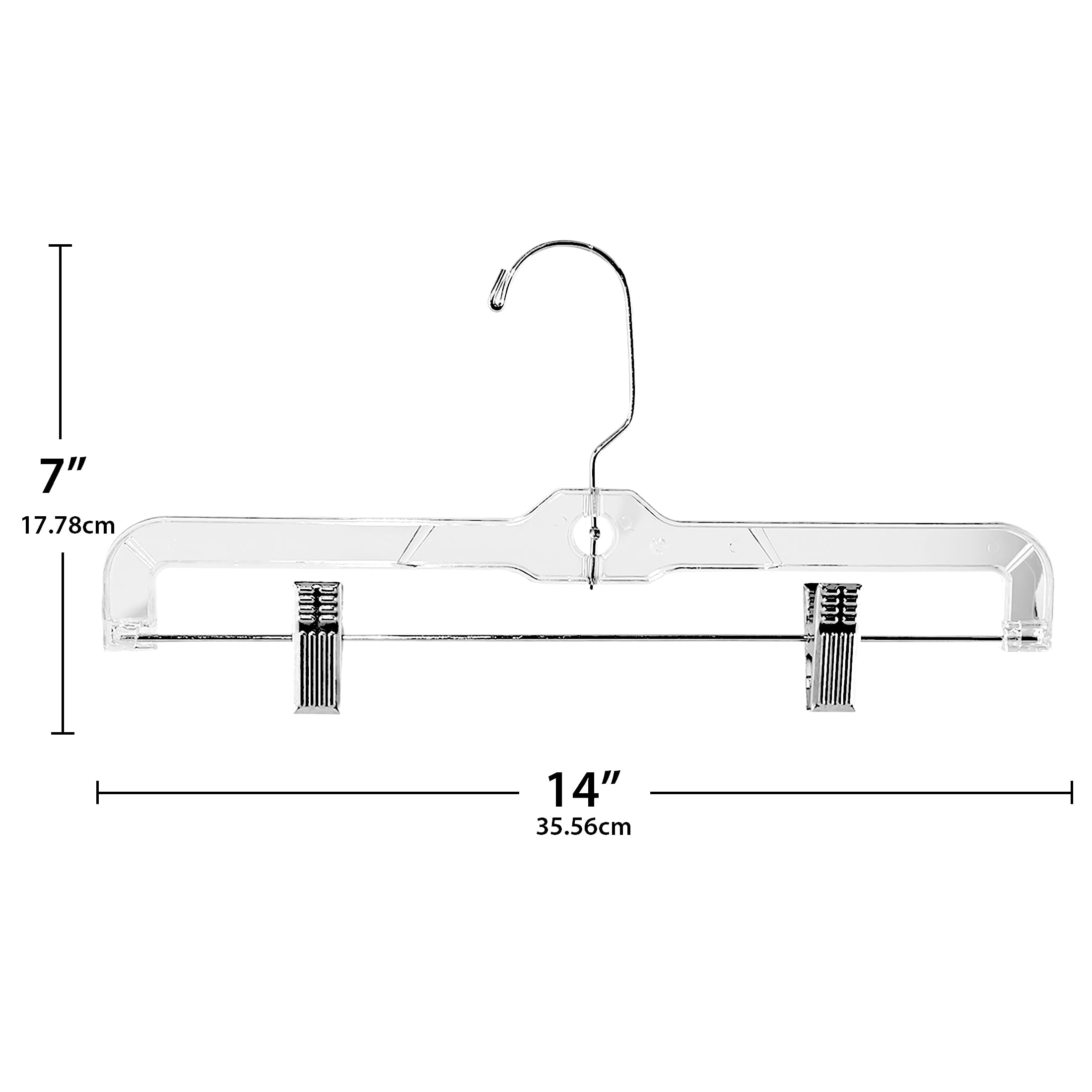 ClosetSelect Crystal Skirt/Slack Hanger for Any Clothing Type, Clear 24 Count