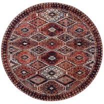 SAFAVIEH Herat Kian Oriental Area Rug, Rust/Creme, 6'7" x 6'7" Round