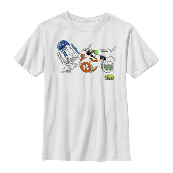 Boy's Star Wars: The Rise of Skywalker Droid Party  Graphic Tee White X Large
