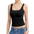 thumbnail image 4 of Womens Tank Tops Scoop Neck Sleeveless Ribbed Knit Basic Blouses Solid Color Y2K Camisole Shirts XL, 4 of 9