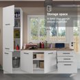 thumbnail image 4 of Madesa Ensemble d'Armoires de Rangement de Garage 94 Po L avec 5 Portes, Multiples Compartiments et 3 Tiroirs, Organisation Modulaire, Armoire de Base de Garde-Manger - Blanc, 4 of 11