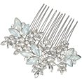 thumbnail image 4 of Flower Shape Bridal Hair Comb Elegant Design for Women Wedding Party 1Pcs Silver Accessories, 4 of 5