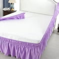 thumbnail image 5 of PiccoCasa Polyester Wrap Around Dust Ruffle Bed Skirt 15" Drop for Twin Size Bed, Light Purple, 5 of 7