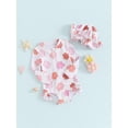 thumbnail image 4 of Toddler Girls Rash Guard Swimsuit Rompers Long Sleeve Flower Print Ruffles Zipper Kids Bathing Suit Swimwear with Swim Cap, 4 of 10