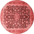 thumbnail image 1 of Ahgly Company Indoor Round Medallion Red Traditional Area Rugs, 6' Round, 1 of 4