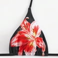 thumbnail image 6 of Lopeceal 3 Piece Bikini Set For Women With Mesh Cover Up Dress Floral Print Halter Swimsuit And Side Tie Bottom Beach Vacation, 6 of 7