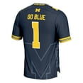 thumbnail image 3 of Men's GameDay Greats #1 Navy Michigan Wolverines Icon Print Football Fashion Jersey, 3 of 4