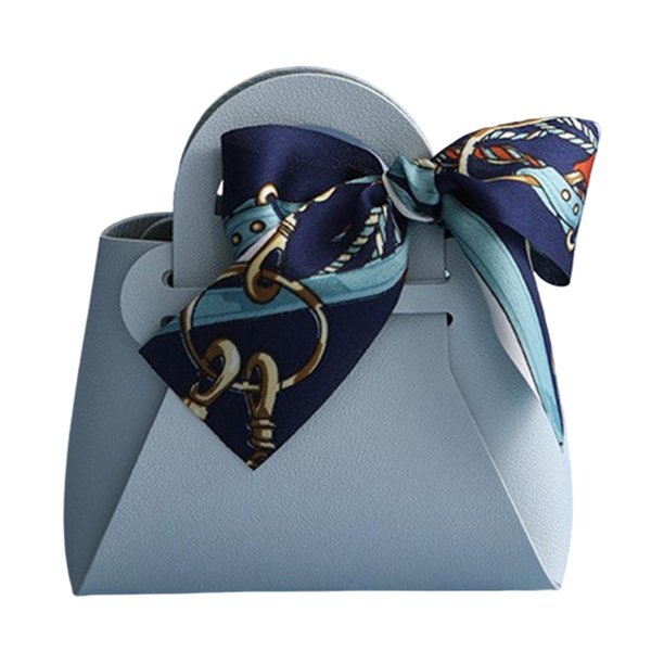 Bolsa de dulces creativa de 5 piezas con cintas y asa Caja de recuerdos de boda Azul Yuyangstore Cajas de dulces