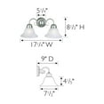 thumbnail image 2 of Design House Millbridge 2-Light Dimmable Wall or Vanity Light, Satin Nickel, 2 of 16