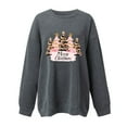 thumbnail image 4 of asdoklhq Christmas Oversized Sweatshirt for Women Round Printed Loose Fitting Sweatshirts Long Sleeve Hoodless Sweatshirts Dark Gray XL, 4 of 4