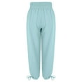 thumbnail image 2 of Brilliant Clearance Shorts Women's Casual Drawstring High Waist Long Pants Leggings Elastic Waist Pants with Pocket Summer Blue S, 2 of 7