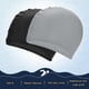 thumbnail image 4 of Uxcell Gorro de Natación de Silicona en Forma de Lágrima de 2 Piezas para Mujeres y Hombres, Gorro de Natación Impermeable No Deslizante Duradero [Negro y Gris], 4 of 6
