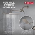 thumbnail image 4 of Delta Faucet 10-inch Raincan Shower Head and Hand Held Shower Combo, Brushed Nickel Square Shower Head, Rainfall Shower Head, Hand Shower, 1.75 GPM Flow Rate, SpotShield Brushed Nickel 75527-SN, 4 of 5
