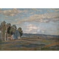 thumbnail image 2 of Christian Landenberger 24x18 Black Ornate Framed Double Matted Museum Art Print Titled: Wide Summer Landscape (1911), 2 of 5