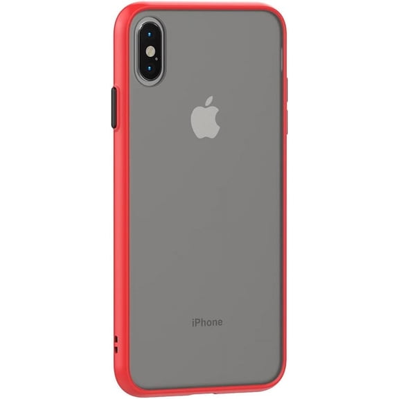 Case for iPhone Xs Max Thin Shockproof Phone Case PC Back TPU Bumper [Protect from Fingerprint/Shock/Scratch/Slip] Translucent Matte Phone Cover for iPhone Xs Max-Red