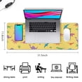 thumbnail image 5 of Long Mouse Pads for Desk,Yellow Dinosaurs Palms Pattern Desk Mats on Top Of Desks, Desk Mouse Pad Extra Large with 3mm Non-Slip Base and Stitched Edge for Gaming,Office,Work,Home 31.5"x11.8", 5 of 6