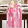 thumbnail image 3 of Table Runners 70 Inches Long Dress Scarves, Pink Abstract Farmhouse Coffee/Dining/Kitchen Table Decor, Holiday Table Runner, Vintage Geometric Gradient Oil Painting Modern 13x70 Inch, 3 of 9