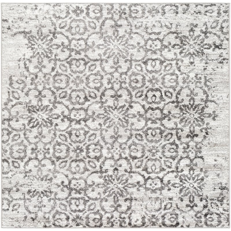 Surya Monte Carlo MNC2306 63x63" Square Fabric Area Rug in Charcoal