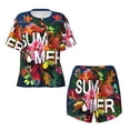 thumbnail image 4 of Lsque Summer Birds and Flowers Women's Short-Sleeved Pajama Set - 2 Piece Soft and Lightweight Sleepwear Set-Large, 4 of 9