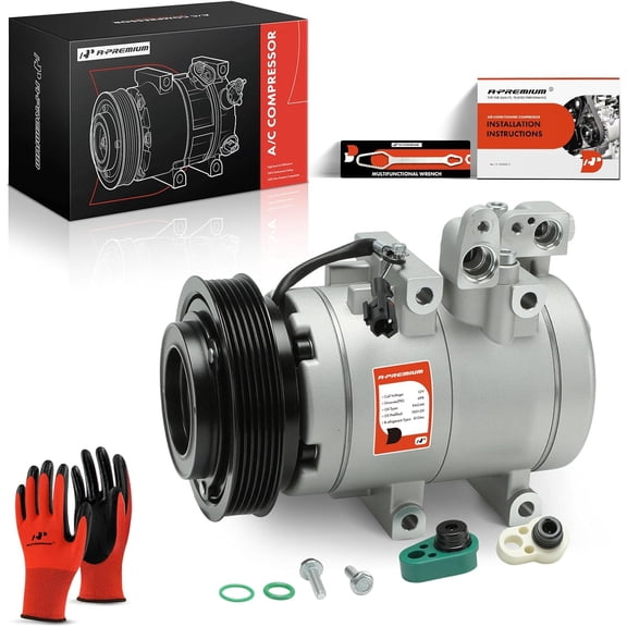 A-Premium AC Compressor with Clutch Compatible with Hyundai Sonata 1999-2005 Accord 2003-2005 V6 2.5L 2.7L