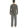 thumbnail image 2 of LANBAOSI Men Pajamas Set Comfy Plaid Flannel Pants And Microfleece Shirt Size XL, 2 of 6