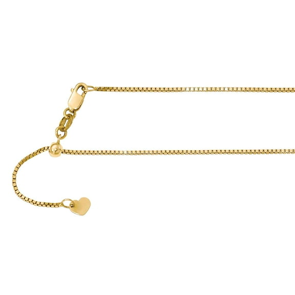 Primal Gold 10 Karat Yellow Gold 0.9 mm Adjustable Box Chain