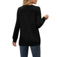 thumbnail image 4 of AOOCHASLIY Women Fall Tops Women's Printed Solid Round Neck Long Sleeved Tops, 4 of 4