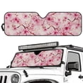 thumbnail image 2 of Yuyamidu Cherry Blossom Windshield Sun Shade for 1997-2018 Jeep Wrangler TJ JK JKU, Pink Sunshades Heat Shield for Women, 2 of 7