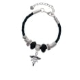thumbnail image 2 of Delight Jewelry Silvertone Caduceus - PA Wife Celtic Knot Leather Bead Bracelet, 7"+2" Extender, 2 of 4