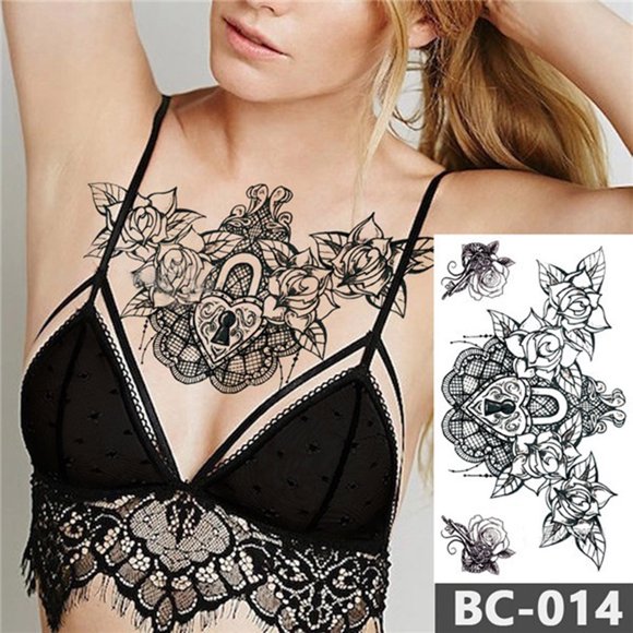 Topliu Articles en Liquidation, Autocollant de Taille Motif Temporaire pour Corps de Poitrine