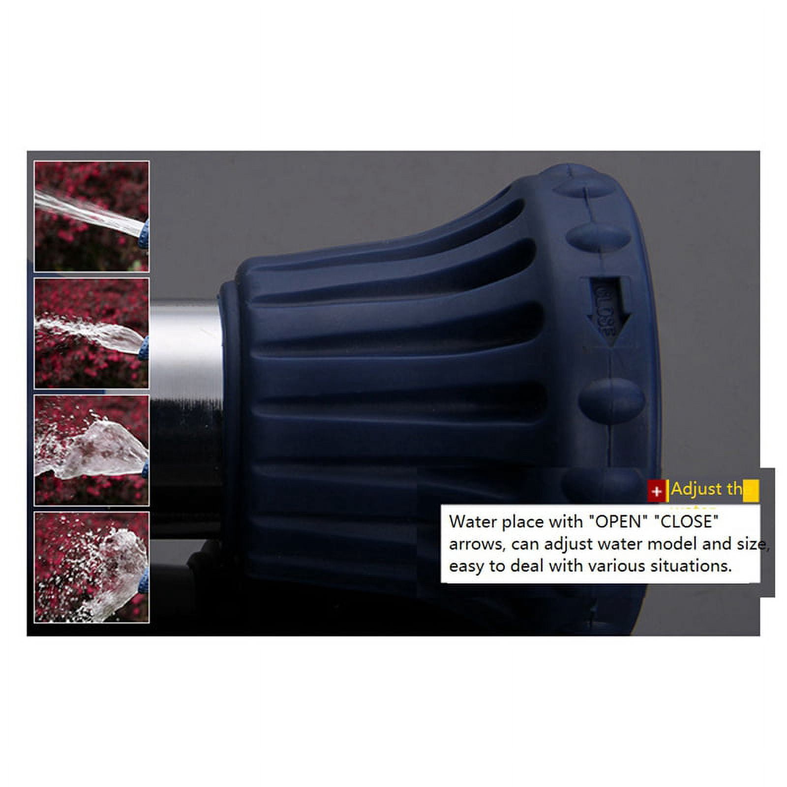 Fire Hose Nozzle for Garden Hose, Heavy Duty Fireman Style Garden Hose Nozzles, Leak Proof & Adjustable Water Nozzle