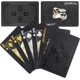 thumbnail image 1 of Naipes de póquer de lámina negra, baraja de cartas impermeable con caja de regalo, uso para fiestas y juegos, 1 of 3