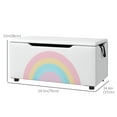 thumbnail image 3 of Qaba Toy Chest, Kids Toy Box w/ Storage, Top Lid, Side Handles, White, 3 of 10