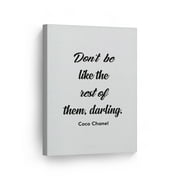 Smile Art Design Don't Be Like the Rest of Them Darling Quote Glam Fashion Canvas Wall Art Print Office Bathroom Teen Girls Room Dorm Bedroom Living Room Wall Decor Ready to Hang 12x8