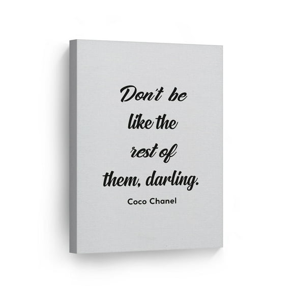 Smile Art Design Don't Be Like the Rest of Them Darling Quote Glam Fashion Canvas Wall Art Print Office Bathroom Teen Girls Room Dorm Bedroom Living Room Wall Decor Ready to Hang 36x24