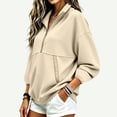 thumbnail image 5 of gbyLJF Women's Half Zip Pullover Hoodies Drop Shoulder Contrast Zipper Y2K Casual Stylish Sweatshirt, 5 of 7