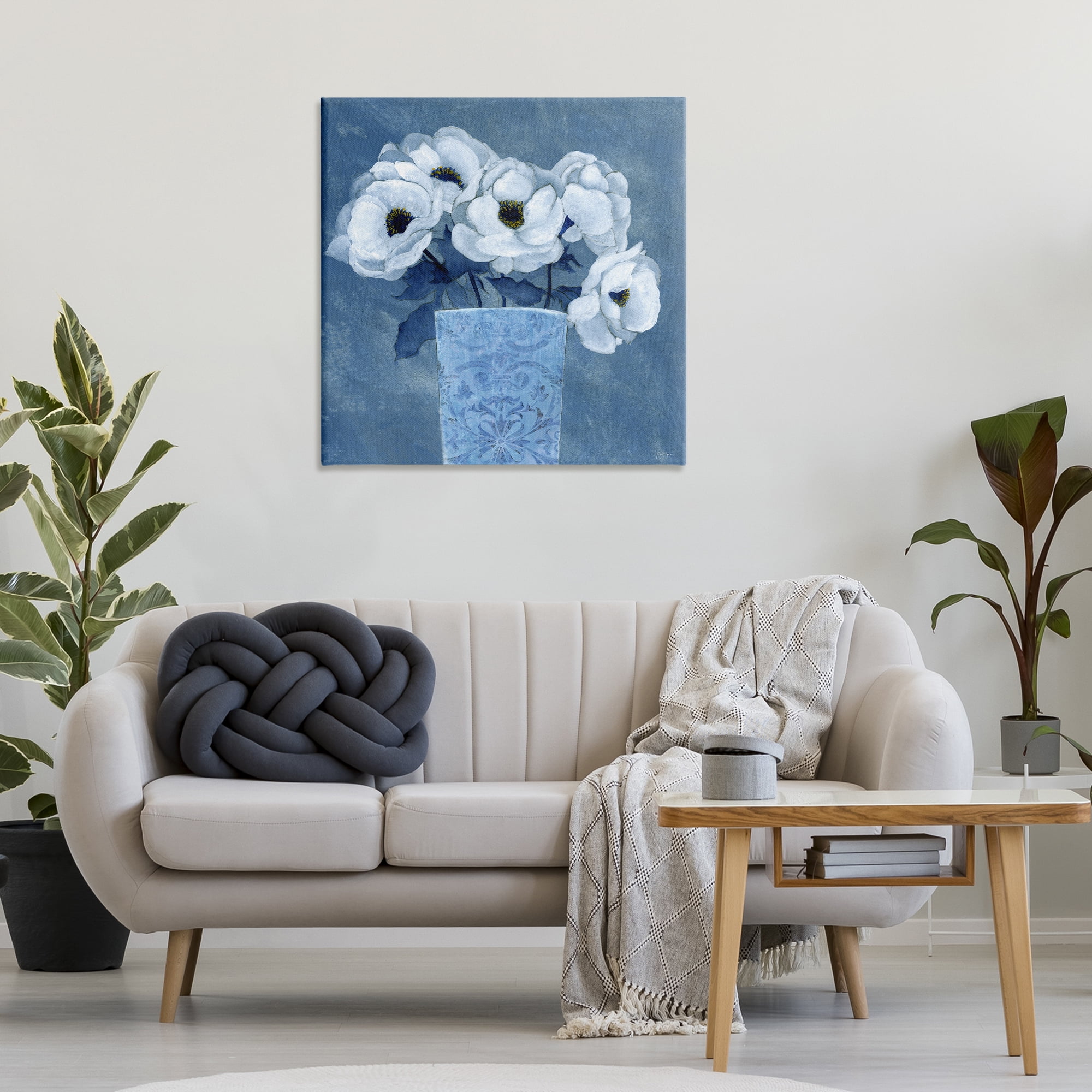 Stupell Industries Ornate Vase Flowers Plants & Flowers Painting Wrapped Canvas Art Print Wall Art, 30 x 30