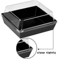 thumbnail image 6 of 50 Pack Small Charcuterie Boxes with Clear Lids, To Go Paper Dessert Boxes Bakery Boxes, 5 Inches Disposable Food Containers for Cookies, Cupcakes, Slice Cakes, Strawberries (Black), 6 of 7