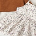 thumbnail image 5 of LIJCC Girls' Sleeveless Round Neck Floral Print Suspender Dress + Solid Color Long-Sleeved Jacket, Toddler Baby Girls Outfits&set Floral Print Halter Dress and Solid Color Long Sleeve Jacket, 5 of 7