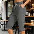 thumbnail image 6 of Guluxicc Women's Gym Capis with Pockets Elastic Waist Straight Leg Cropped Pants for Summer Workout Running, 6 of 8