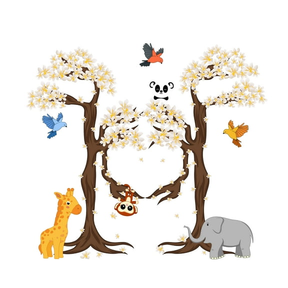 Peel and Stick Cherry Blossom wall Stickers- Giant Vinyl Wall Decals-Self Adhesive Vinyl Made Stickers For Nursery,Living Room,Baby room,Bed room etc-Size: 10" x 9".