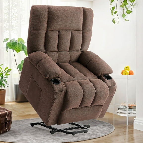 Single Recliner Chairs for Adults | Electric Power Lift Chairs | Vibrating Massage and Heating | Overstuffed | Sofas