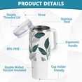 thumbnail image 4 of Dark Green Leaves Vines 40 oz Tumbler with Handle Insulated&nbsp;Travel Mug&nbsp;Lid Straw Leak Proof Steel Vacuum Water Bottles Glasses Fits in Car Cup Holder, 4 of 7