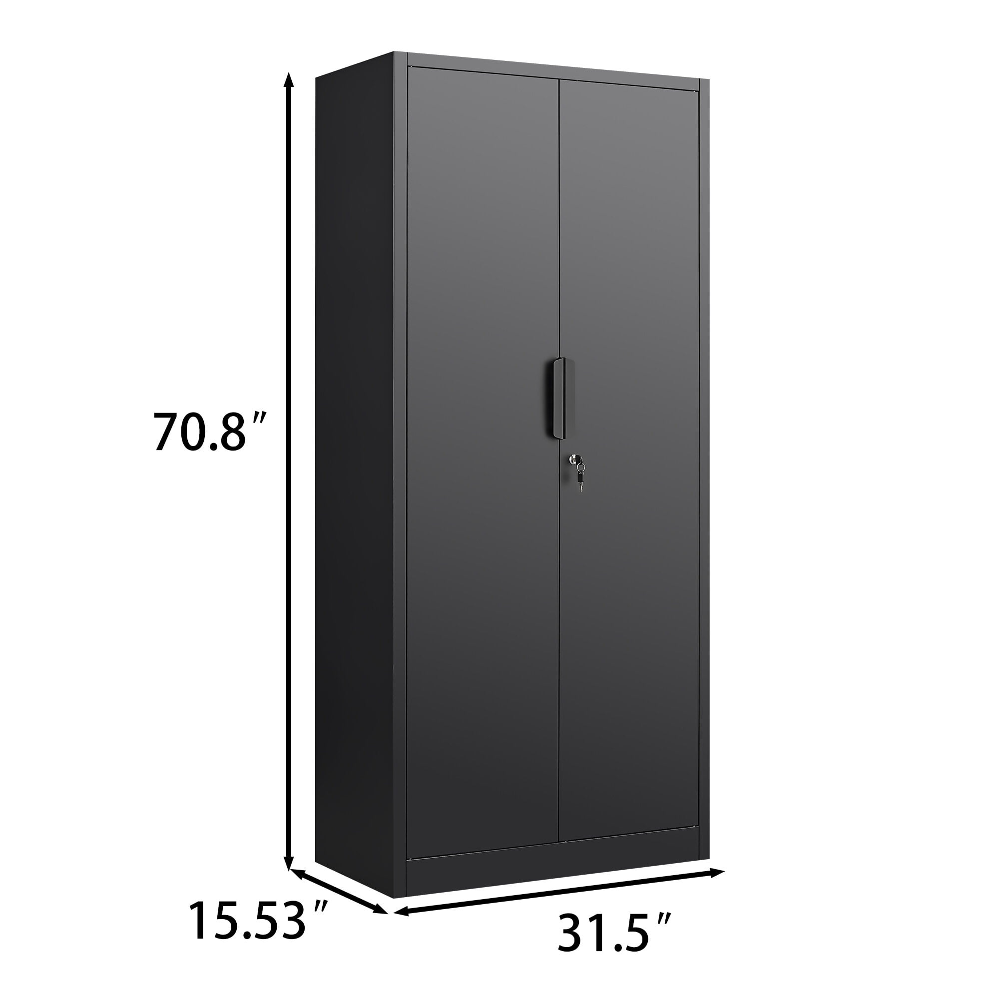 Office File Cabinets 70-Inch 2-Door File Cabinet with Lock, 4 Adjustable Shelves, Heavy-Duty Steel Construction, for Commercial Office, Home Office, Legal Size & Letter File Storage, Organization Ca