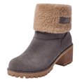 thumbnail image 2 of Bnwani Womens Boots,Winter Boots,Non-slip,Warm,Block,Round Toe,Gray,42(US:9), 2 of 6