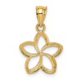 thumbnail image 6 of Diamond2Deal 14K Yellow Gold Polished Cut-Out Plumeria Pendant for Women (L- 0.87 inch, W- 0.56 inch), 6 of 6