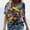 Multicolour, variant on Styesk Womens Tops Womens Summer V Neck T Shirts Printed Loose Casual Tshirts