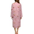 thumbnail image 2 of Yuyamidu Women Christmas Bath Robes Female Candy Canes Zipper Front Robe Xmas Bell Long Sleeves Bathrobe Pink Housecoat Nightgown Size 2XL Soft Mid-Length Pjs Sleepdress, 2 of 7